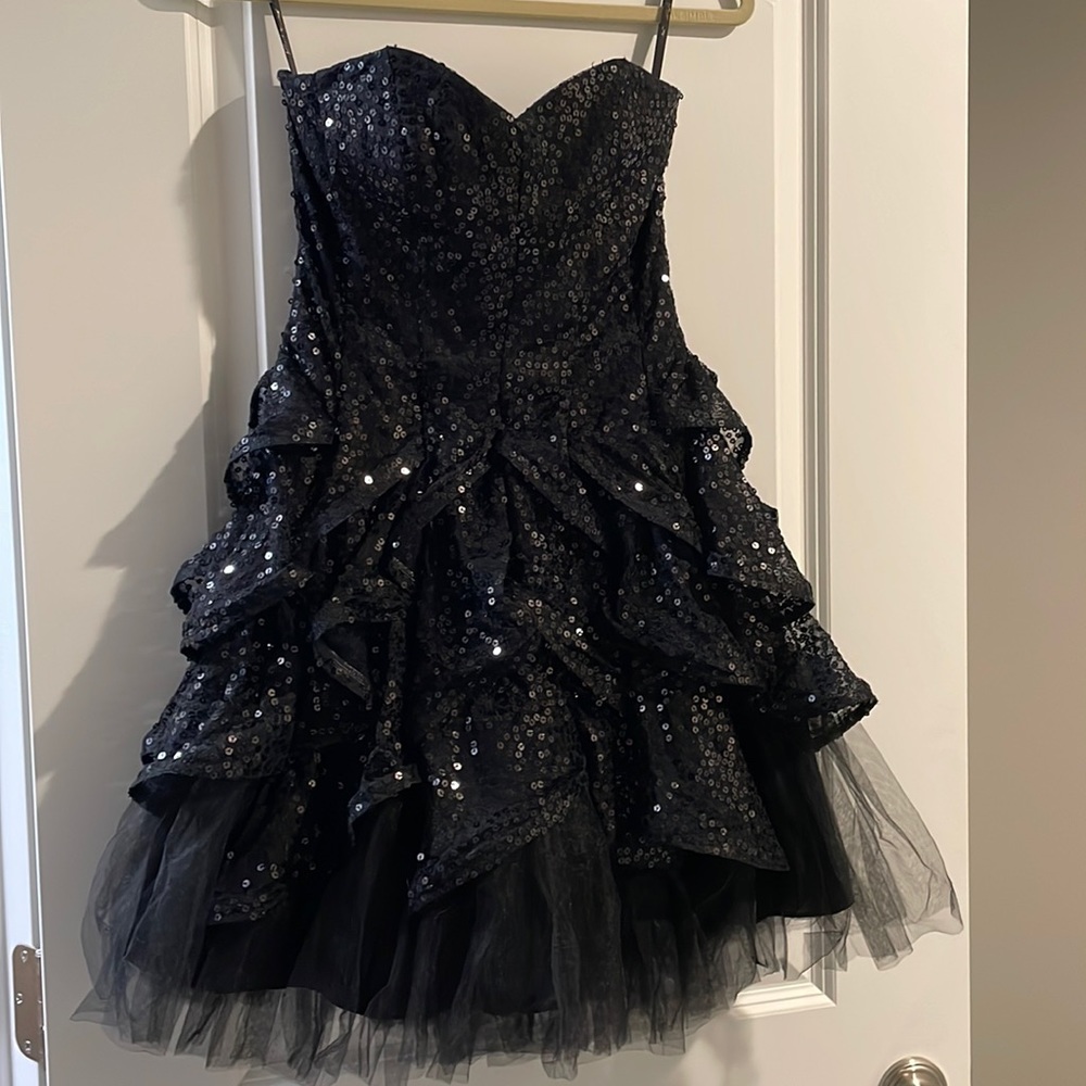 Betsey Johnson Black Sequin and Tulle Cocktail Dress - Picture 3 of 5